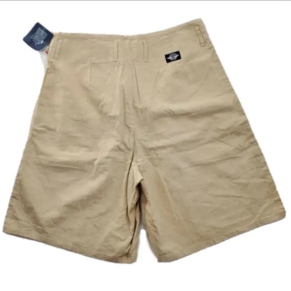Vtg Levis Dockers Shorts Wmns 14 Linen Blend Beige Tan Bareback 32x9 80s 90s NWT - Picture 4 of 15